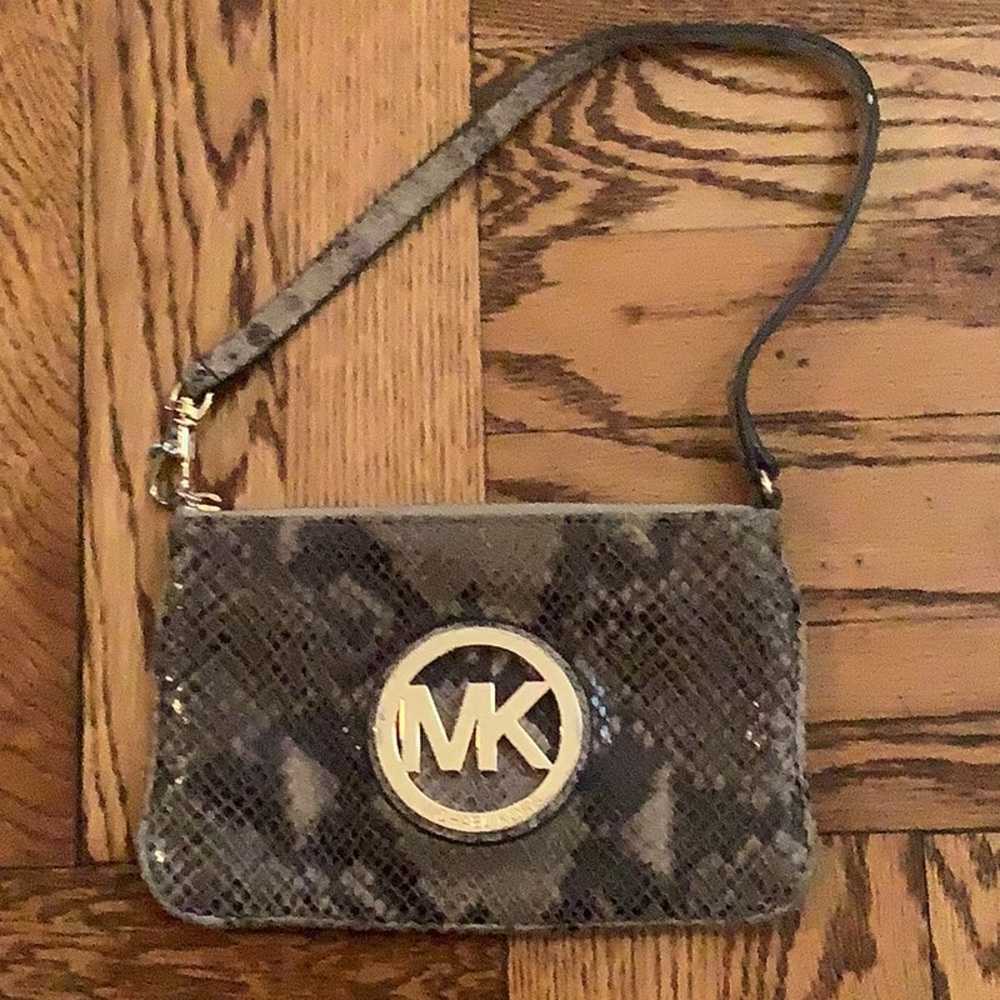 Michael Kors snakeskin wallet wristlet